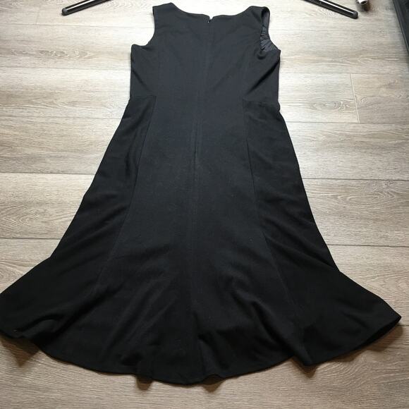 Coldwater Creek Dress A Line Midi Lined V Neck Sleeveless Little Black Size 10 - Picture 2 of 10